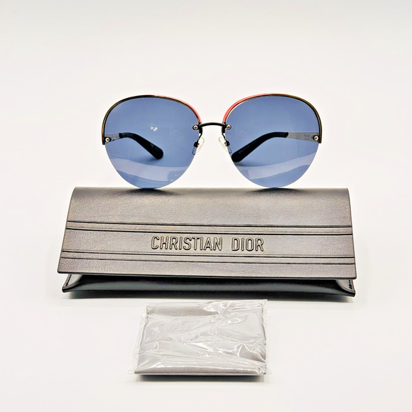 Dior Sunglasses Superbe RMU KU Red Round Frame Blue Lens Limited Edition 63mm main image 4